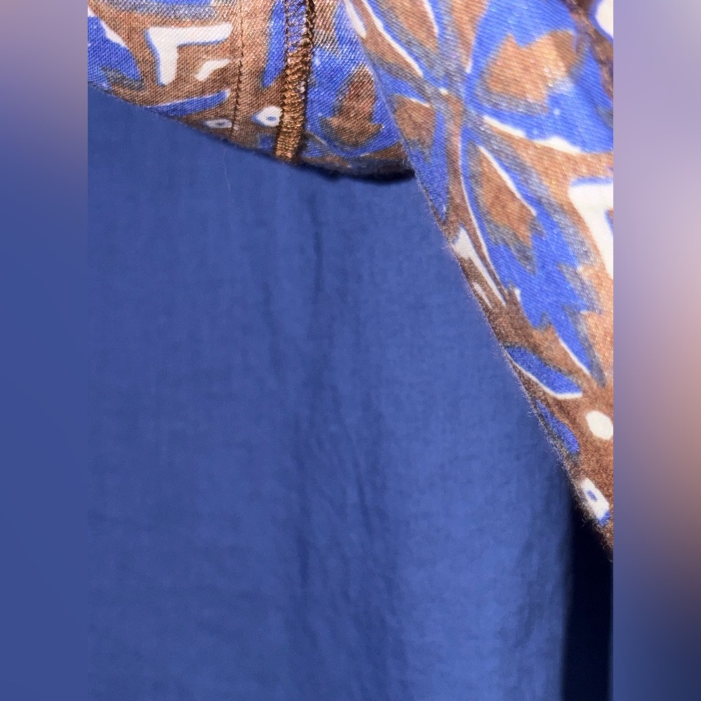 Xirena Tannis skirt mosaic medley print, button-front cotton/silk elastic waist - Picture 8 of 8